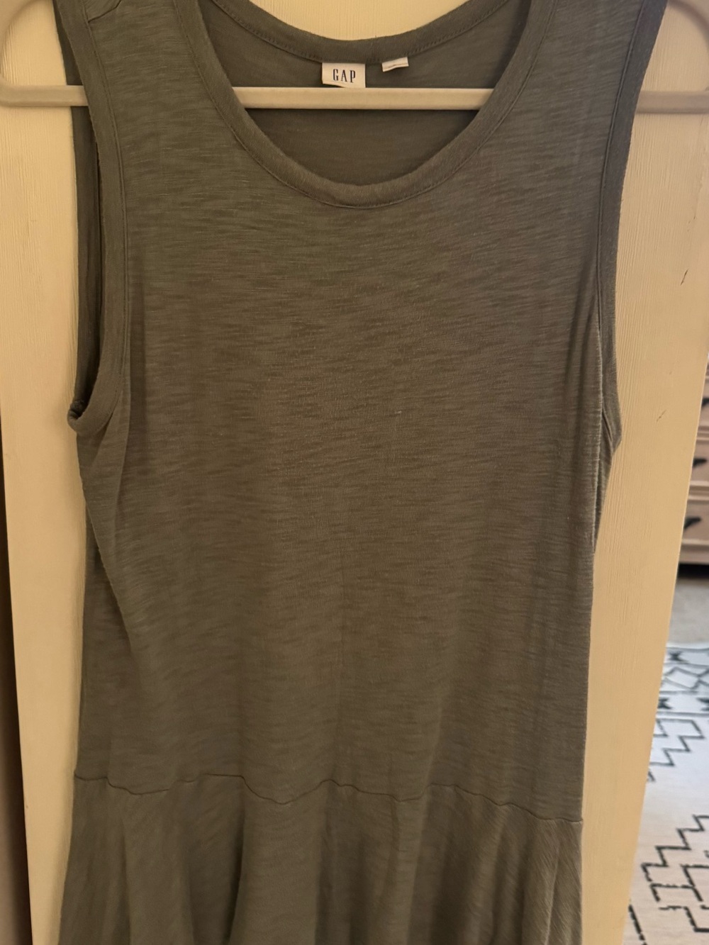 GAP Olive-Gray Scoop Neck Tank Dress